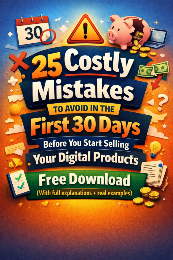 25 Costly Mistakes to Avoid in the First 30 Days Before You Start Selling Your Digital Products